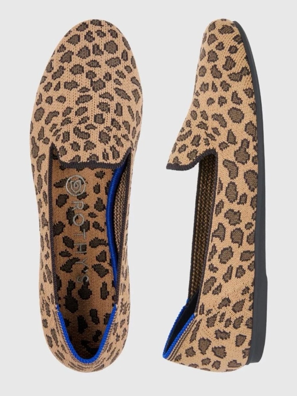 Rothy's The Lounger Loafer in Cheetah Print Round Toe, 7